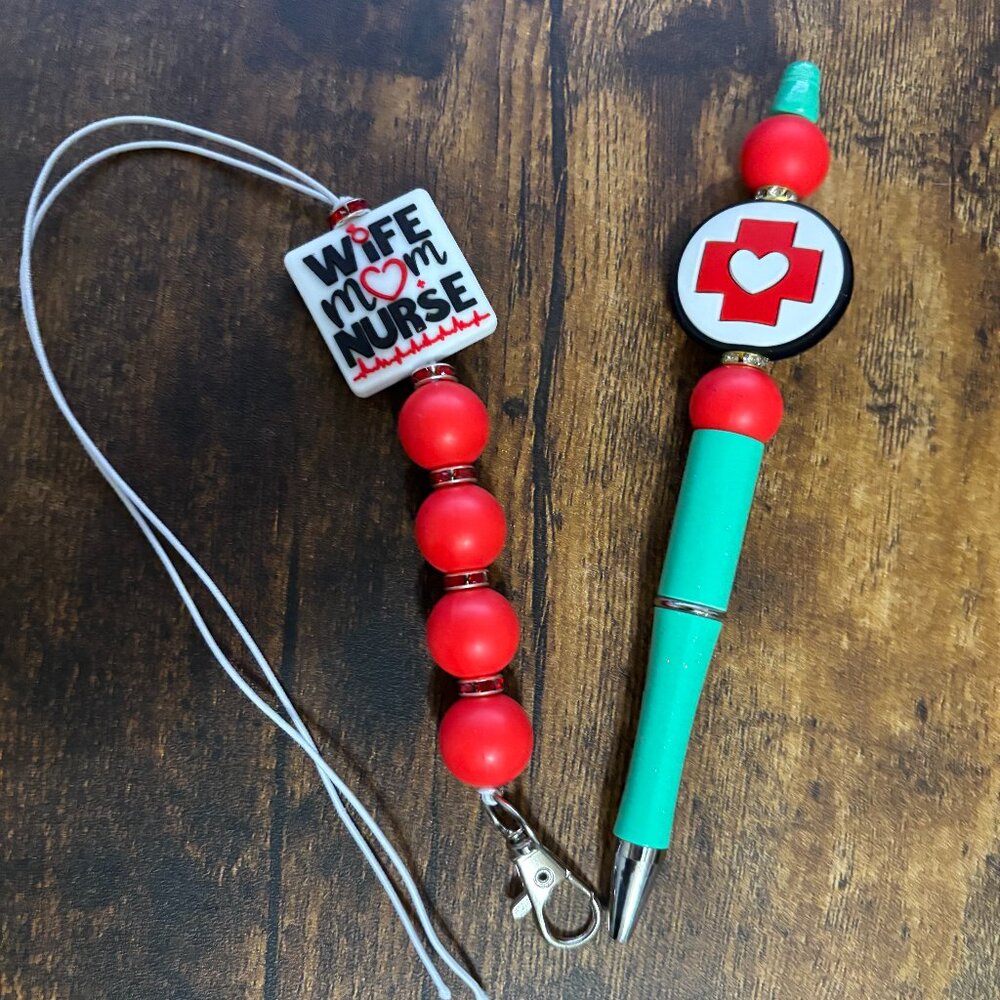 Handmade beaded pens and freshie holders